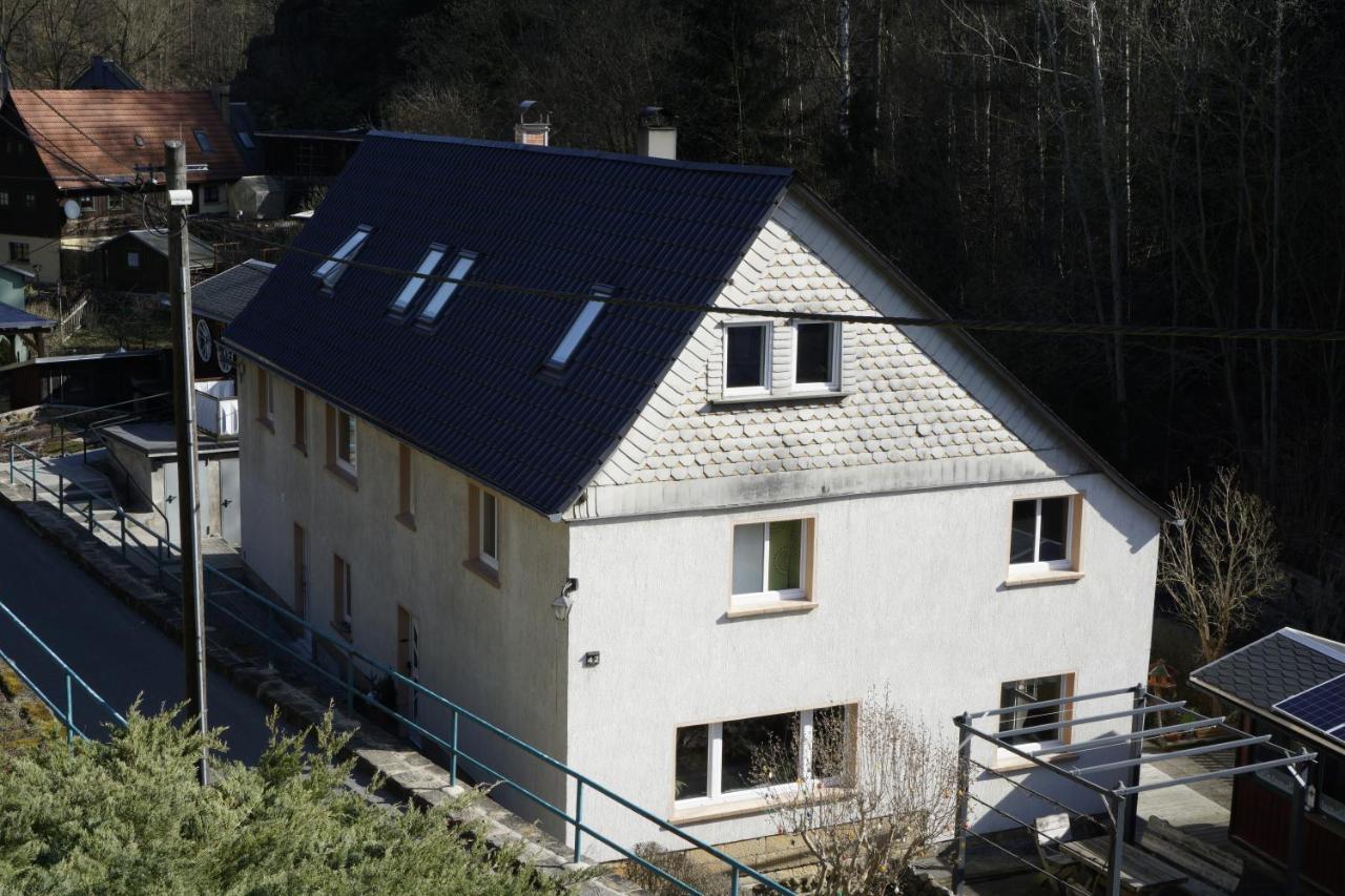 Ferienwohnung Zum Hirschgrund Schöna エクステリア 写真